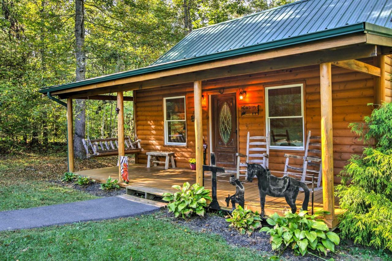 Smoky Mountain Rustic Log Cabin With Furnished Patio Villa Cosby Exterior photo