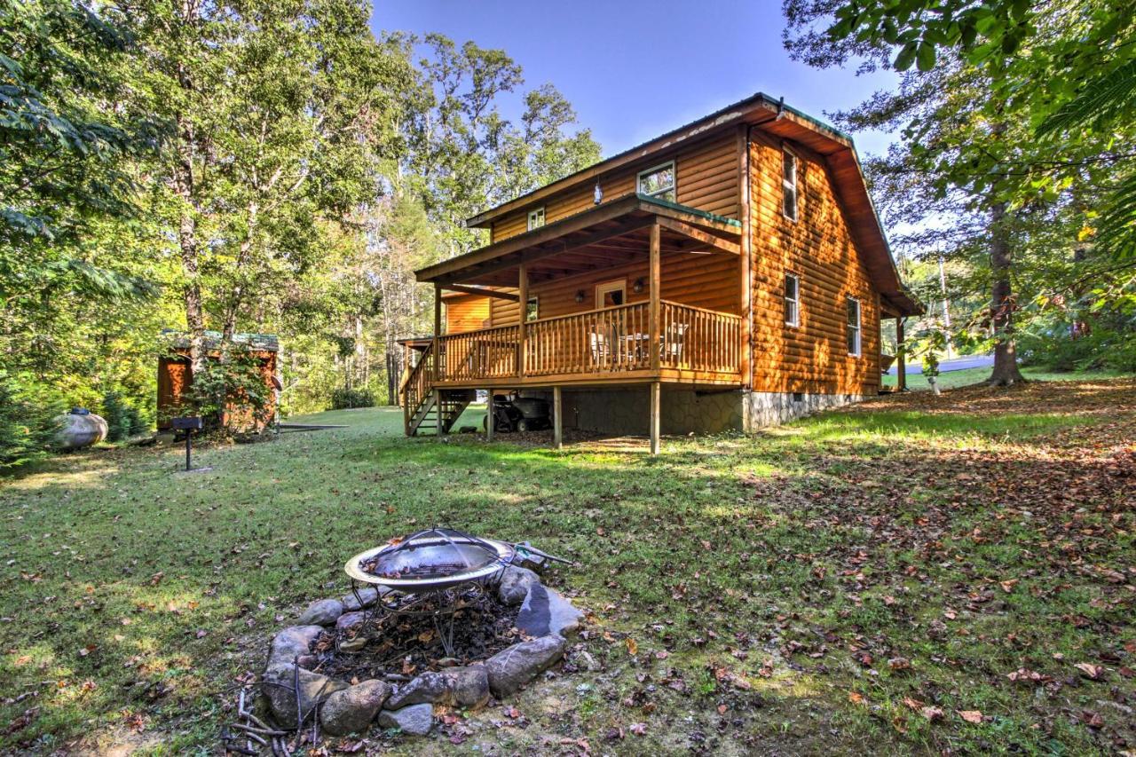 Smoky Mountain Rustic Log Cabin With Furnished Patio Villa Cosby Exterior photo